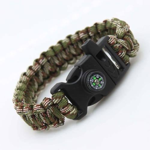 Pulsera de Supervivencia Paracord 4mm Militar con Silbato y Raspador. Ideal para Emergencias, Aventura, Hombre y Mujer.